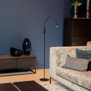Schwarze Leselampe Stehlampe Modern, Zozy, 3W, 3000K LED, 3-stufig dimmbar