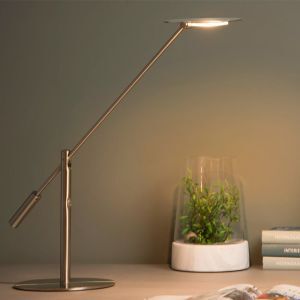 Chrom Schreibtischlampe Modern, Anselmo, 9W, 3000K LED, mit Touch-Dimmer