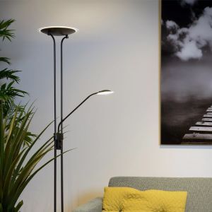 Schwarze Leselampe Stehlampe Modern, Champion, 20W, 3000K LED