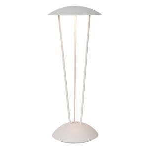 Weiße aufladbare Außen Tischlampe Modern, Renee, 2,2W, 2700K LED, IP54, mit Touch-Dimmer