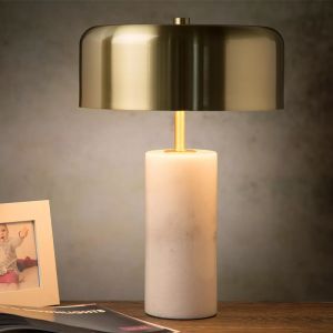 Marmor Tischleuchte Gold, Mirasol, mit Schalter