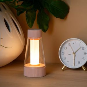 Rosa aufladbare Außen Tischlampe Modern, Lorali, 1,2W, 2700K LED, IP44, mit Touch-Dimmer