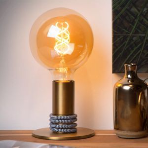 Goldene Tischleuchte Modern, Marit, mit Schalter