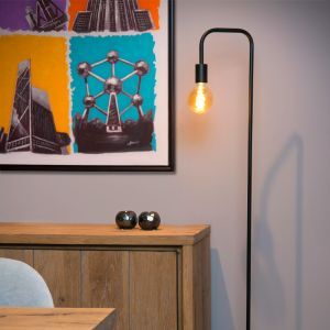 Schwarze Stehlampe Modern, Lorin, mit Schalter