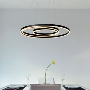 Schwarze Pendelleuchte Modern, Triniti, 32W, 3000K LED