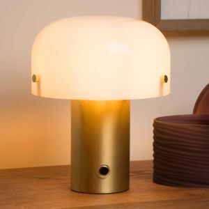 Goldene Tischleuchte Landhaus, Timon, mit Schalter