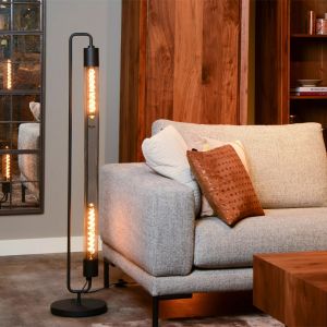 Schwarze Stehlampe Modern, Calixt, mit Schalter