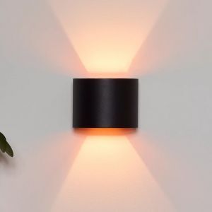 Schwarze Up down Wandleuchte Modern, Axi, 6W, 2700K LED, IP54