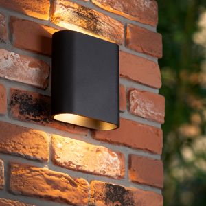 Schwarze Up down Wandleuchte Modern, Atila, 5W, 2700K LED, IP54