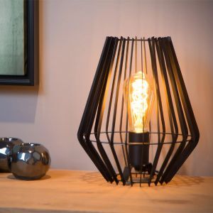 Schwarze Tischleuchte Modern, Reda, mit Schalter