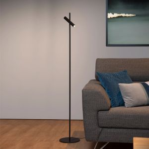 Schwarze Leselampe Stehlampe Modern, Philon, 4,5W, 3000K LED, mit Touch-Dimmer