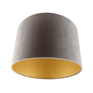 Graue Lampenschirm Madelyn, Stoff, modern