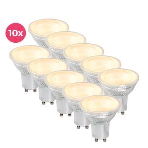 10er Pack Dimmbare transparente GU10 LED-Lampe Antonie, 5 W, warmweiß