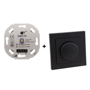 LED-Dimmer, 0,5 - 200W, mit anthrazit Abdeckrahmen und Zentralplatte