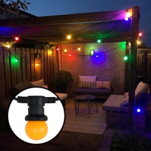 50m Lichterkette mit 100 farbigen Lampen