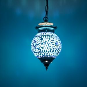 Blaue Mosaik Pendelleuchte Orientalisch, Nisrin