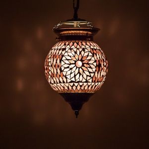 Lila Mosaik Pendelleuchte Orientalisch, Nisrin
