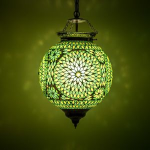 Grüne Mosaik Pendelleuchte Orientalisch, Aziza
