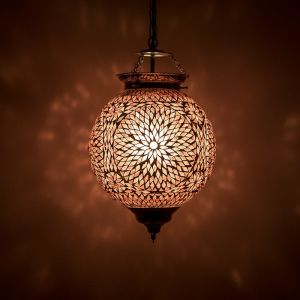 Lila Mosaik Pendelleuchte Orientalisch, Aziza