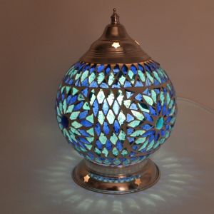 Blaue Mosaik Tischleuchte Orientalisch, Sabri