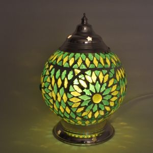 Grüne Mosaik Tischleuchte Orientalisch, Sabri