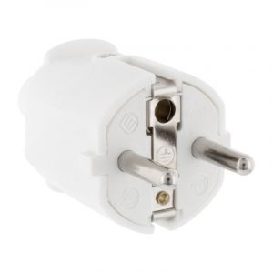 Stecker SCHUKO PVC 10/16 Ampere, Weiß