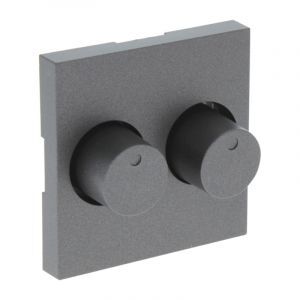 Q-Link S-Line Zentralplatte mit Knopf Duodimmer, Schwarz / Anthrazit