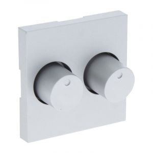 Q-Link S-Line Zentralplatte mit Button Duodimmer, grau / aluminiumfarben