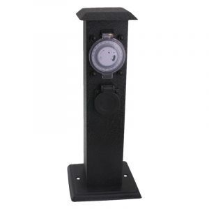 Exin Gartenstange 3-fach schwarz, Timer geschaltet