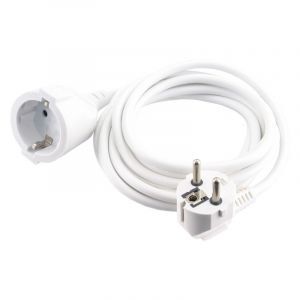 Exin Verlängerungskabel geerdet, 2500 W 3 x 1,0 mm. 10 m weiß