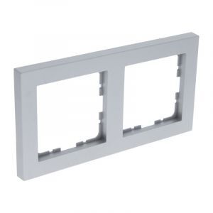 Q-Link S-Line Abdeckrahmen 2-fach, grau / aluminiumfarben