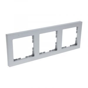 Q-Link S-Line Abdeckrahmen 3-fach, grau / aluminiumfarben