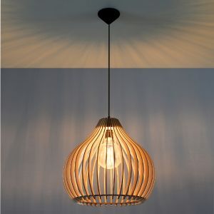 Holz Pendelleuchte Braun, Gudo