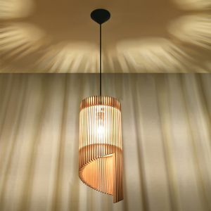 Holz Pendelleuchte Braun, Guiseppe