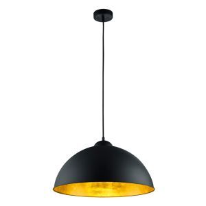 Schwarze Pendelleuchte Halbkugel Industrial, Katja