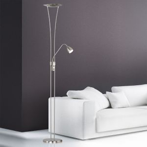 Nickel Stehlampe Antik, Stijn, 20W, 3000K LED, mit Schalter