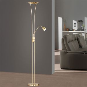 Messing Stehlampe Antik, Stijn, 20W, 3000K LED, mit Schalter