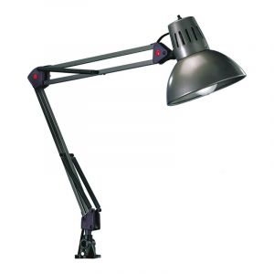 Graue Schreibtischlampe Metall, Kinshasa, mit Schalter