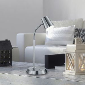 Nickel Tischleuchte Glas, Laysha, 4,7W, 3000K LED, mit Schalter