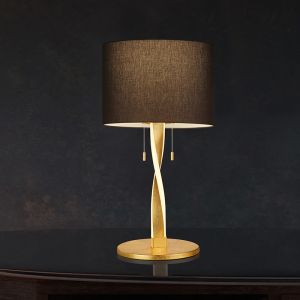 Goldene Tischleuchte Modern, Ramten, 3W, 3000K LED, mit Zugschalter