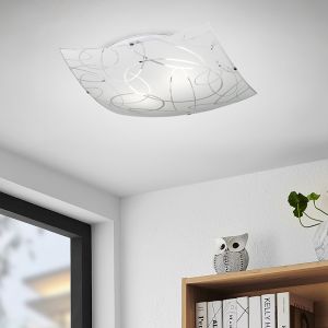 Weiße Deckenlampe Antik, Antoine