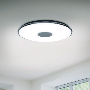 Weiße Deckenlampe Metall, Vibol, 45W, 3000K LED, mit Fernbedienung