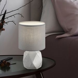 Beton Tischleuchte Grau, Yfenn, mit Schalter