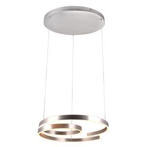 Nickel Pendelleuchte Design, Ewout, 68W, 3000K LED, 3-stufig dimmbar