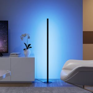 Schwarze Stehlampe Modern, Giliam, 11W, RGB LED, mit Fernbedienung