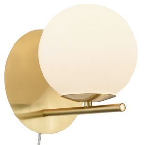 Messing Wandleuchte Modern, Silkis, mit Schalter