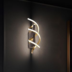 Messing Wandleuchte Design, Sylvian, 22W, warm- bis kaltweiß einstellbare LED, 3-stufig dimmbar