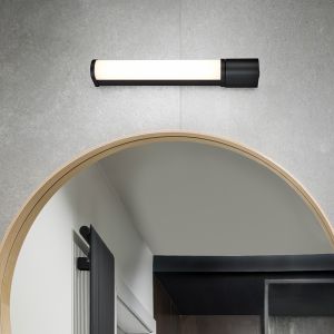 Schwarze Wandleuchte Badezimmer Modern, Bernou, 8W, 3000K LED, IP44