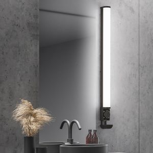 Schwarze Wandleuchte Badezimmer Modern, Bernou, 16W, 3000K LED, IP44