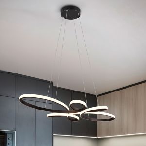 Schwarze Pendelleuchte Esszimmer Design, Vikash, 32W, 3000K LED, 3-stufig dimmbar